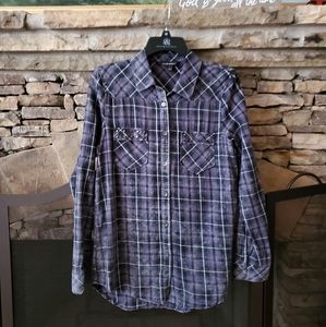 Rock & Republic Plaid Studded Pocket Shirt